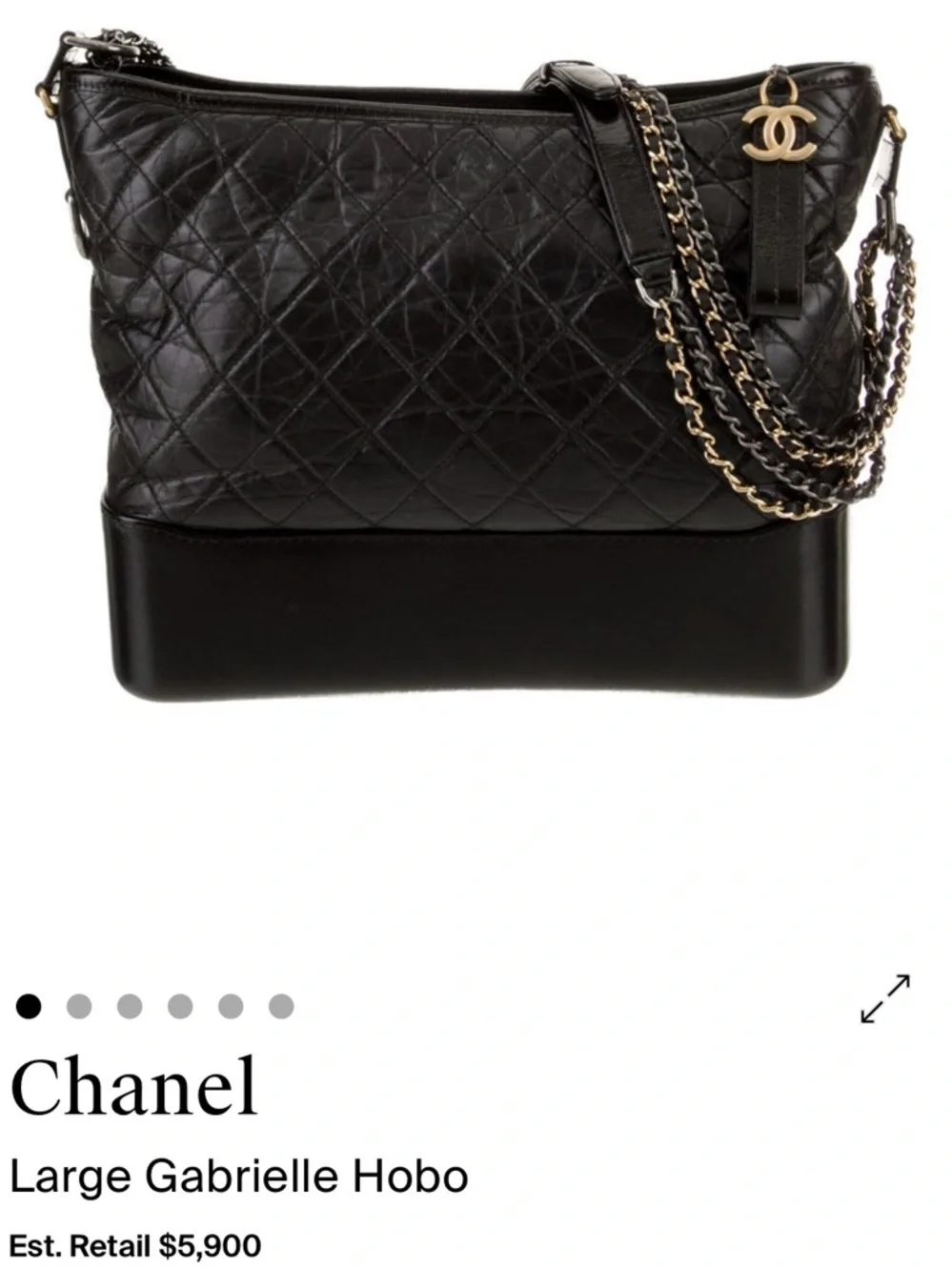 CHANEL Aged Calfskin Quilted Large Gabrielle Hobo Bag Black - Picture 16 of 16